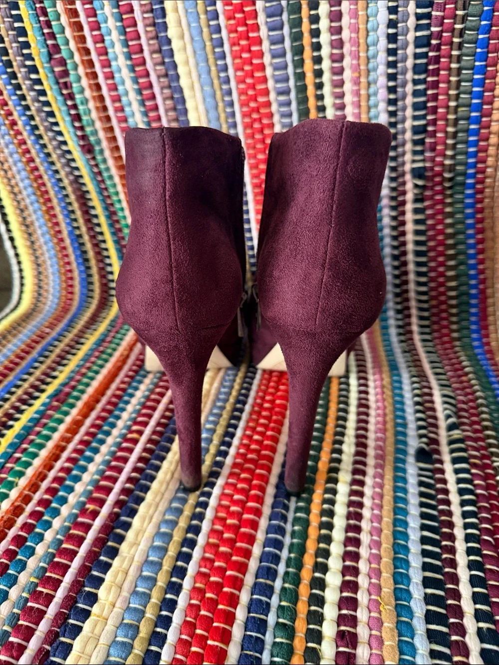 Jessica Simpson Wine Suede V-Cut Ankle Booties